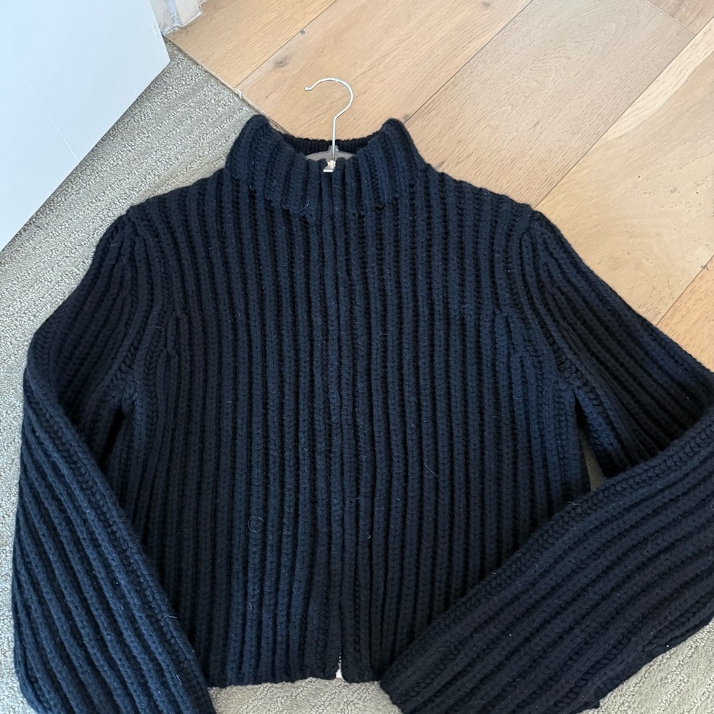 THEORY Wool Cashmere Zip-Up Cardigan - Picture 6 of 9